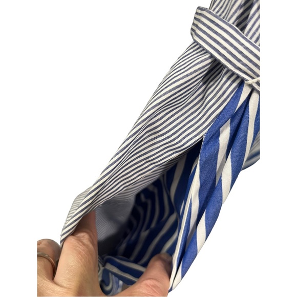 PFERGARTEN BLUE WHITE FOLK STRIPE PEASANT STYLE DRESS - Picture 10 of 13